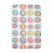 Farbenfrohe Kreise, weißer, einfacher Regenbogen-S Badematte (Vorderseite Vertikal)