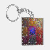 Farbenfrohe kreisförmige Hotplates Schlüsselring (Vorderseite links)