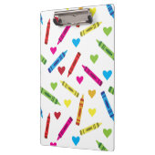 Farbenfrohe Kreuze und Muster für Herz Klemmbrett (Links)