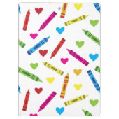 Farbenfrohe Kreuze und Muster für Herz Klemmbrett (Rückseite)