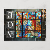 Farbenfrohe Krippe Postkarte (Vorderseite)