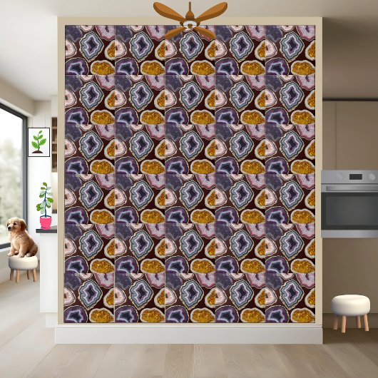 Farbenfrohe Kristall-Geode-Muster Fliese