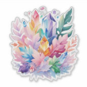 Farbenfrohe Kristalle Aufkleber (Vorderseite)