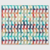 Farbenfrohe Kuben-Muster über weißem Hintergrund Geschenkpapier (Flach)