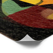 Farbenfrohe kubistische Abstrakt Faces Poster (Ecke)