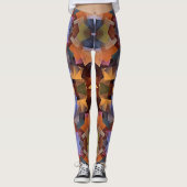Farbenfrohe kubistische Printwerbung Leggings (Vorderseite)