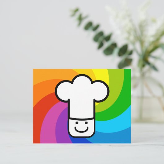 Farbenfrohe Küche Postkarte (Stehend Vorderseite)