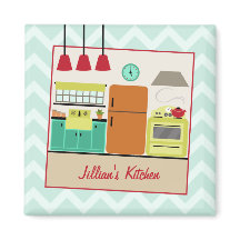 Farbenfrohe Küche Retro Magnet