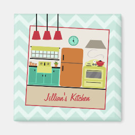 Farbenfrohe Küche Retro Magnet