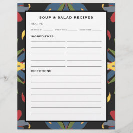 Farbenfrohe Küche Tile | Rezept-Seite für Suppen u