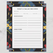 Farbenfrohe Küche Tile | Rezept-Seite für Suppen u (Vorne/Hinten)