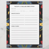 Farbenfrohe Küche Tile | Rezept-Seite für Suppen u (Rückseite)