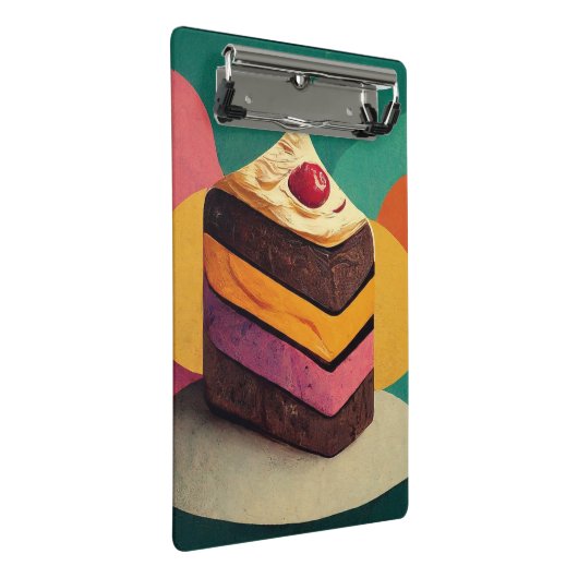 Farbenfrohe Kuchen Mini Klemmbrett (Schrägansicht)