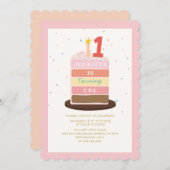 Farbenfrohe Kuchen Sparkle Baby wird ein Geburtsta Einladung (Vorne/Hinten)