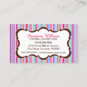 Farbenfrohe Kuchen Visitenkarte (Rückseite)