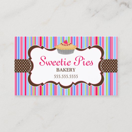 Farbenfrohe Kuchen Visitenkarte (Vorderseite)