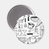 Farbenfrohe Küchenmuster Magnet (Vorderseite/Rückseite)