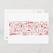 Farbenfrohe Küchenmuster Postkarte (Vorne/Hinten)