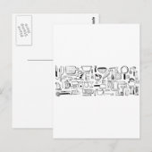 Farbenfrohe Küchenmuster Postkarte (Vorne/Hinten)