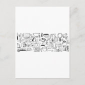 Farbenfrohe Küchenmuster Postkarte (Vorderseite)