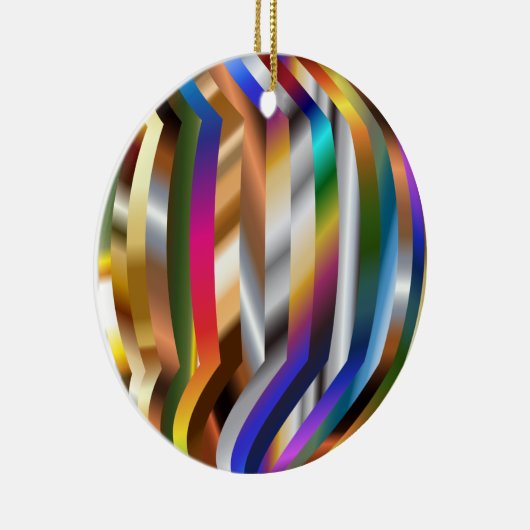 Farbenfrohe Kugel, hell und glänzend, Keramik Ornament (Rechts)