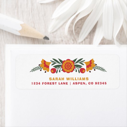 Farbenfrohe kühne Folklorekunst Rücksendeadresse (Insitu)