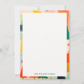 Farbenfrohe, kühne Retro Abstrakte Weihnachtslands Mitteilungskarte (Vorderseite)