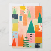 Farbenfrohe, kühne Retro Abstrakte Weihnachtslands Mitteilungskarte (Rückseite)