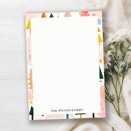 Farbenfrohe, kühne Retro Abstrakte Weihnachtslands Mitteilungskarte