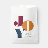 Farbenfrohe, kühne Skriptfreude Holiday Geschenktütchen (Vorderseite)