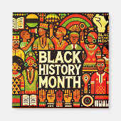 Farbenfrohe Kultur Schwarze Geschichte Magnet (Vorne)