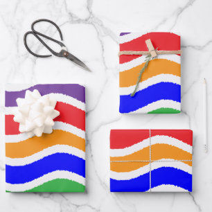 Farbenfrohe, kundenspezifische Papierzufuhr Geschenkpapier Set