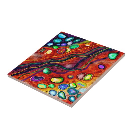 Farbenfrohe Kunst Fliese (Seite)