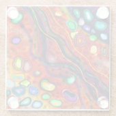 Farbenfrohe Kunst Glasuntersetzer (Rückseite)