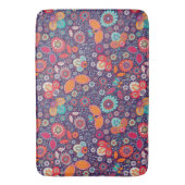 Farbenfrohe Kunst Illustration Natur Blumenmuster Badematte (Vorderseite Vertikal)