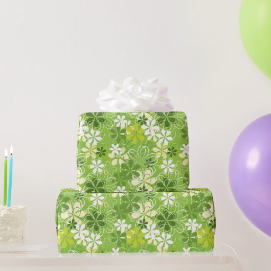 Farbenfrohe Kunst Illustration Natur Blumenmuster Geschenkpapier (Partygeschenke)