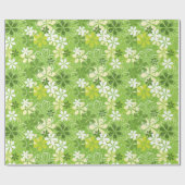 Farbenfrohe Kunst Illustration Natur Blumenmuster Geschenkpapier (Flach)