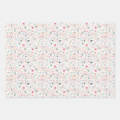 Farbenfrohe Kunst Illustration Natur Blumenmuster Geschenkpapier Set (Vorderseite 3)