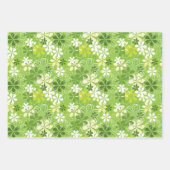 Farbenfrohe Kunst Illustration Natur Blumenmuster Geschenkpapier Set (Vorderseite)
