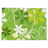 Farbenfrohe Kunst Illustration Natur Blumenmuster Große Geschenktüte (Rückseite)