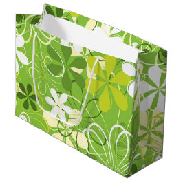 Farbenfrohe Kunst Illustration Natur Blumenmuster Große Geschenktüte