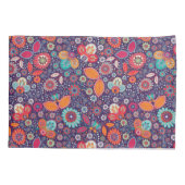 Farbenfrohe Kunst Illustration Natur Blumenmuster Kissenbezug (Rückseite)