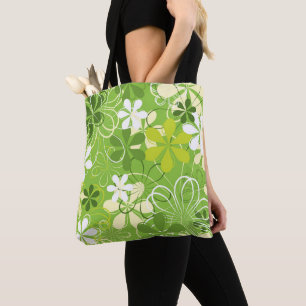 Farbenfrohe Kunst Illustration Natur Blumenmuster Tasche