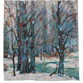 Farbenfrohe Kunst im schönen Winter Duschvorhang (Vorderseite)