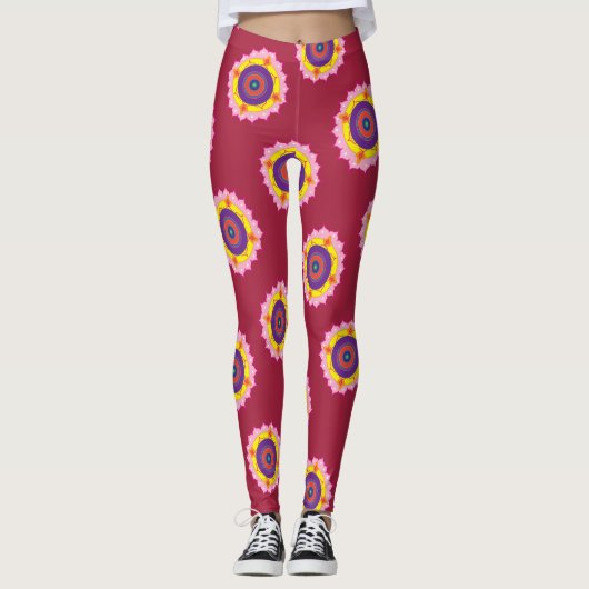 Farbenfrohe Kunst Leggings (Vorderseite)