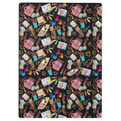 Farbenfrohe Kunst liefert kreatives Muster für Kün Klemmbrett (Rückseite)