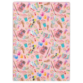 Farbenfrohe Kunst liefert kreatives Muster für Kün Klemmbrett (Rückseite)