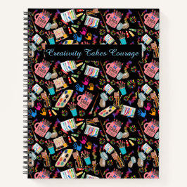 Farbenfrohe Kunst liefert kreatives Muster für Kün Notizblock