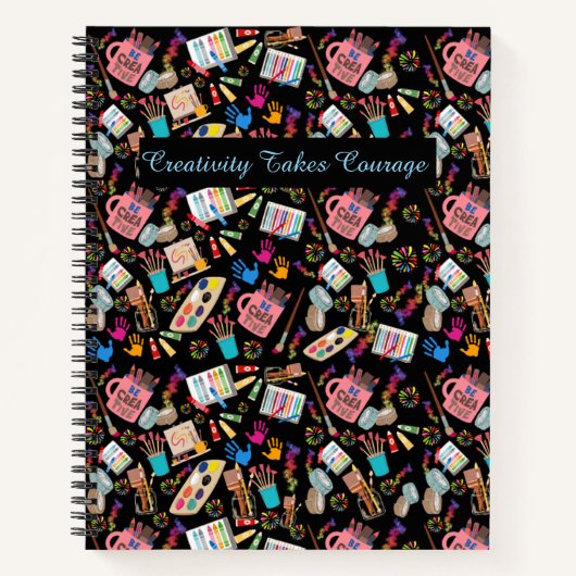 Farbenfrohe Kunst liefert kreatives Muster für Kün Notizblock (Vorderseite)