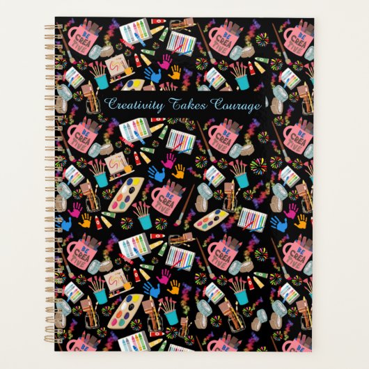 Farbenfrohe Kunst liefert kreatives Muster für Kün Planer (Vorderseite)